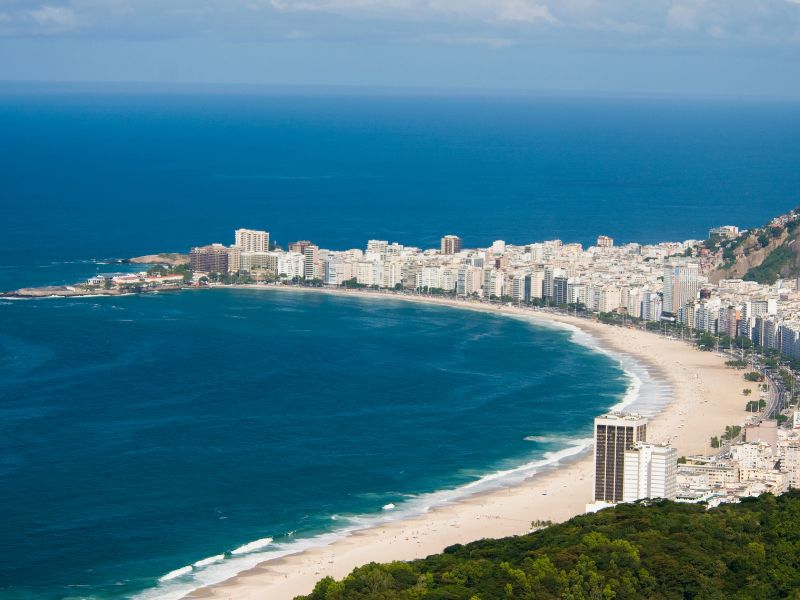 The popular Copacabana neighborhood in Rio de Janeiro